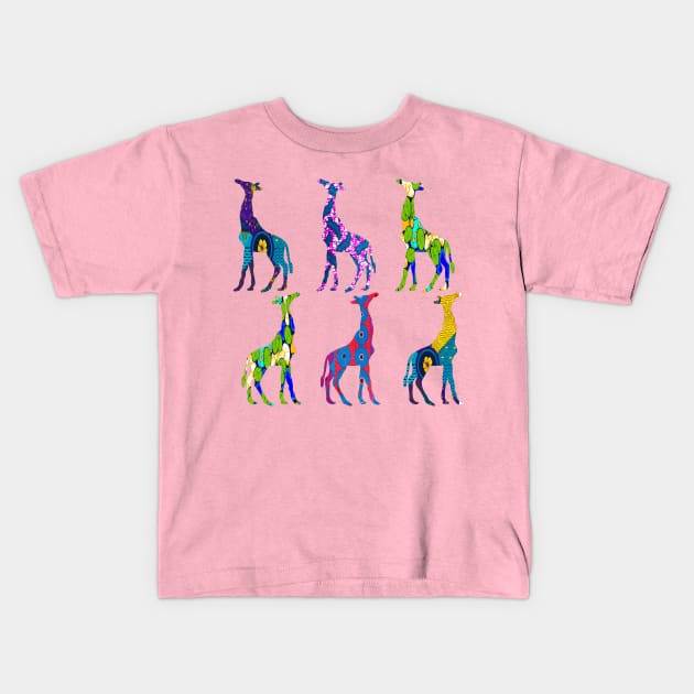 Electric Giraffes Kids T-Shirt by artbyomega